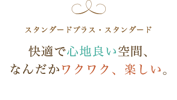 スタンダードプラス・スタンダード快適で心地良い空間、なんだかワクワク、楽しい。